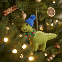 Felt Toque Dinosaur Hanging Decoration