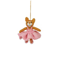 Felt Dancing Cat Ornament