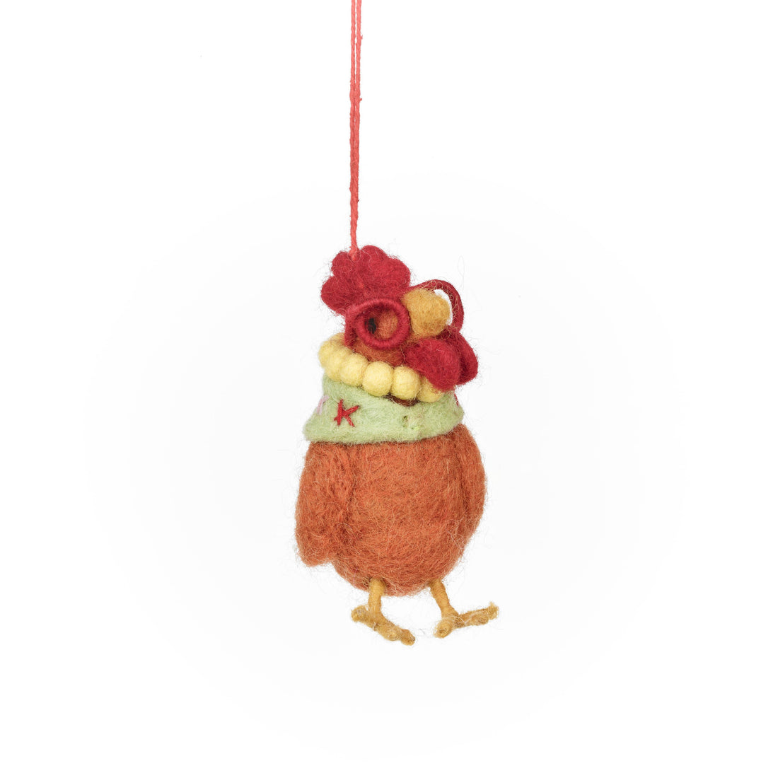 Felt Hen With Glasses Hanging Decoration