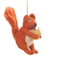Felt Red Bushy Squirrel Hanging Decoration