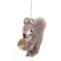 Felt Grey Squirrel Hanging Felt Decoration