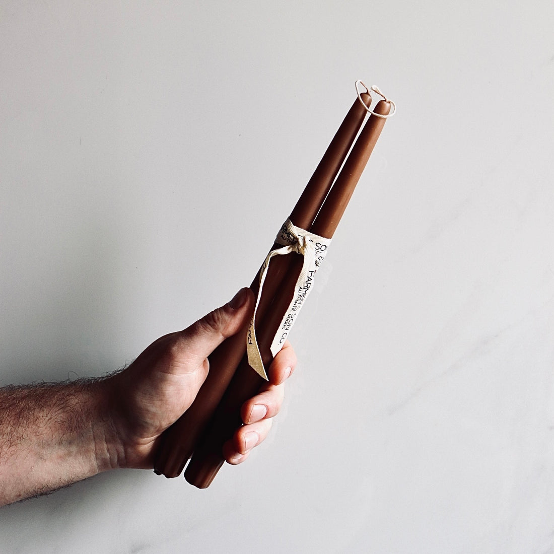 Cappuccino Taper Candle - Set of Two
