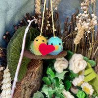 Felt Lovebirds Hanging Decoration