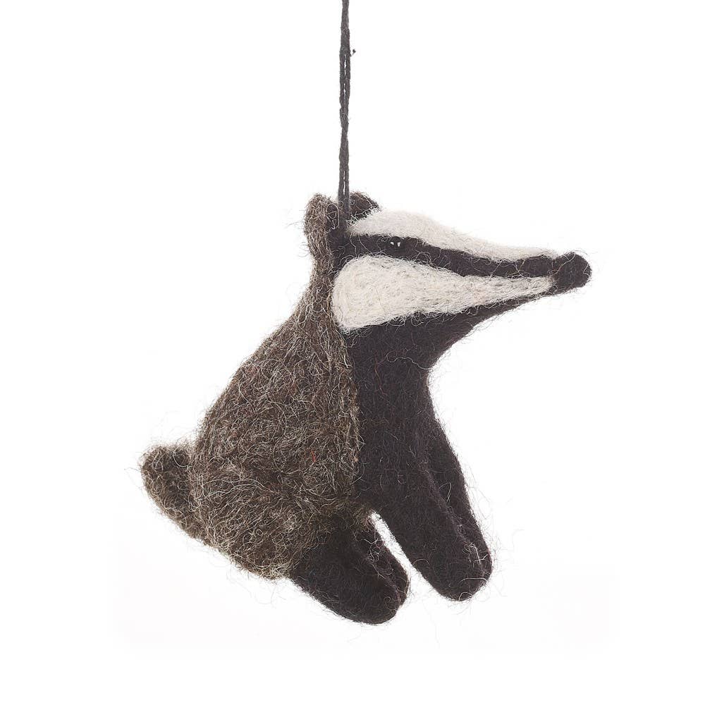 Felt Badger Hanging Decoration