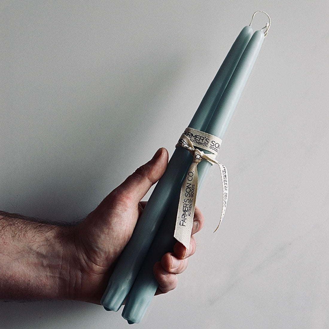 Glacier Blue Taper Candle - Set of Two