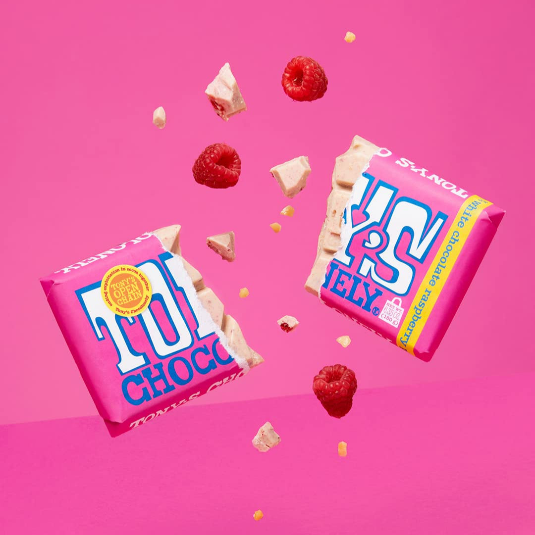 Tony's Chocolonely White Raspberry Popping Candy Bar Canada