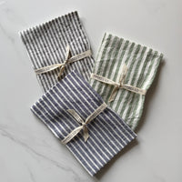 Linen Kitchen Towel - Blue & White Ticking