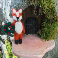 Felt Festive Fox Hanging Decoration