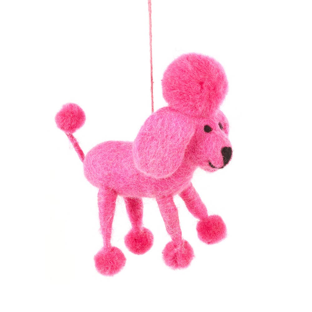 Felt Pink Poodle Hanging Decoration