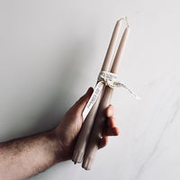 Sand Taper Candle - Set of Two
