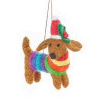 Festive Rainbow Dog Hanging Decoration