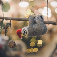 Felt Sloth Tree Topper Decoration