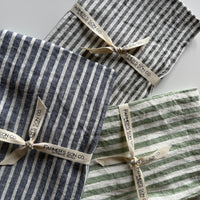 Linen Kitchen Towel - Blue & White Ticking