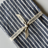 Linen Kitchen Towel - Blue & White Ticking