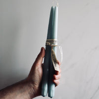 Glacier Blue Taper Candle - Set of Two