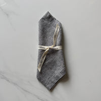 Linen Dinner Napkin - Grey Chambray