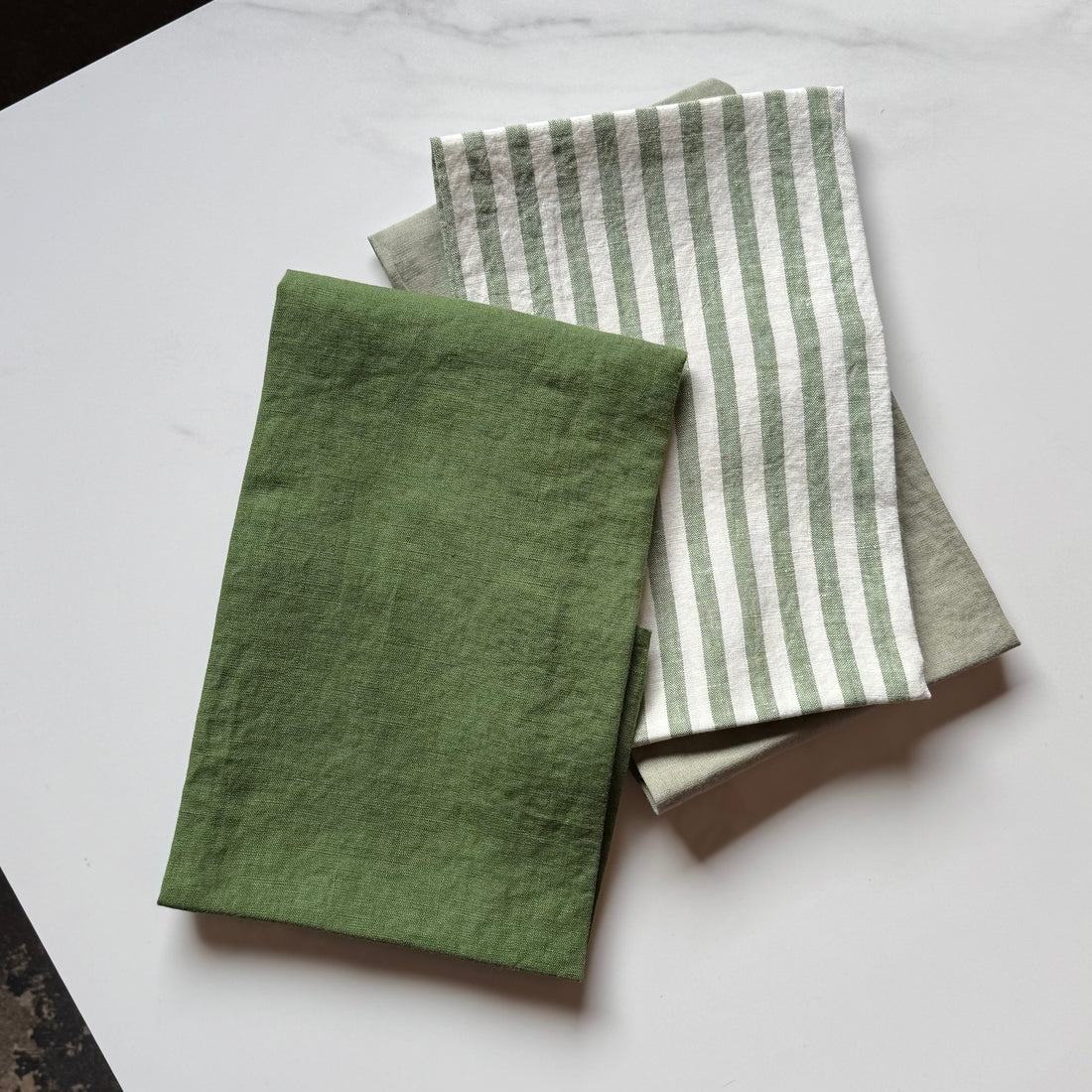 Linen Kitchen Towel - Grass Green