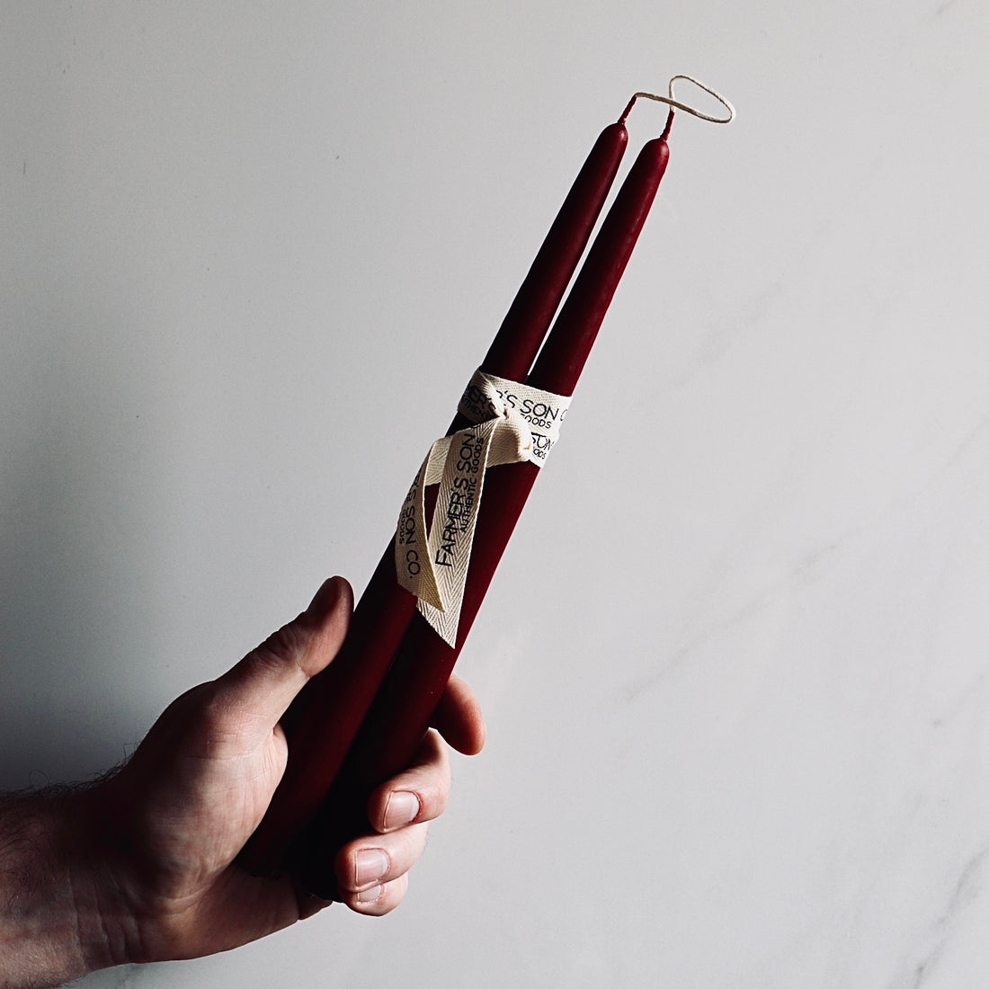 Burgundy Taper Candle - Set of Two