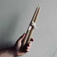 Antique Beige Taper Candle - Set of Two