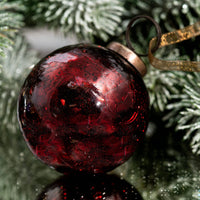 Wine Crackle Glass Ornament - Three Inch