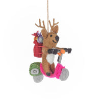 Felt Comet the Scooter Reindeer Hanging Decoration