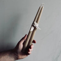 Antique Beige Taper Candle - Set of Two