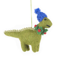 Felt Toque Dinosaur Hanging Decoration
