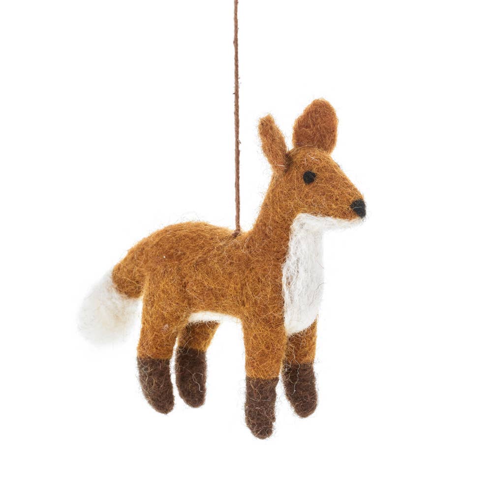 Felted Fox Hanging Decoration
