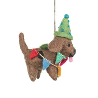 Felt Party Pooch Hanging Dog Decoration