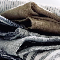 Linen Kitchen Towel - Grey & White Ticking