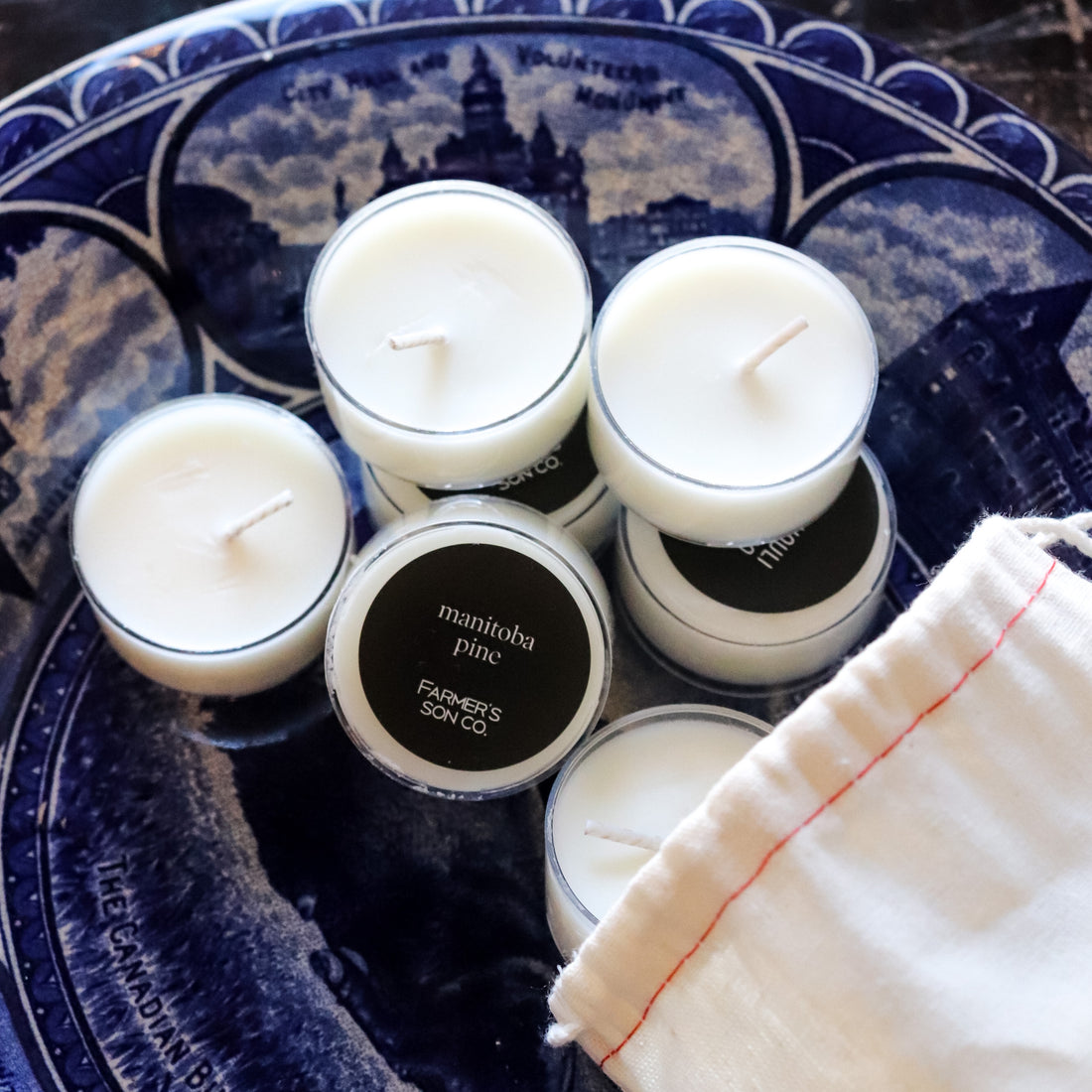 Tea Light Candles on Plate
