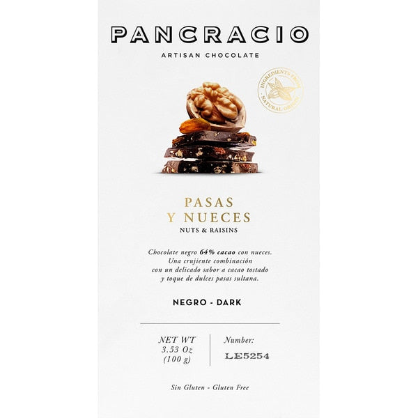 Pancracio - 64% Nuts & Raisins Chocolate Bar