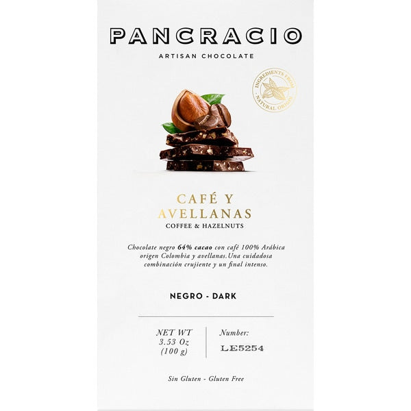 Pancracio - 64% Coffee & Hazelnut Dark Chocolate Bar