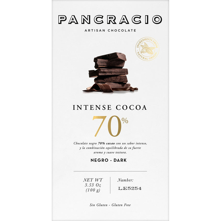 Pancracio - 70% Intense Cocoa Chocolate Bar