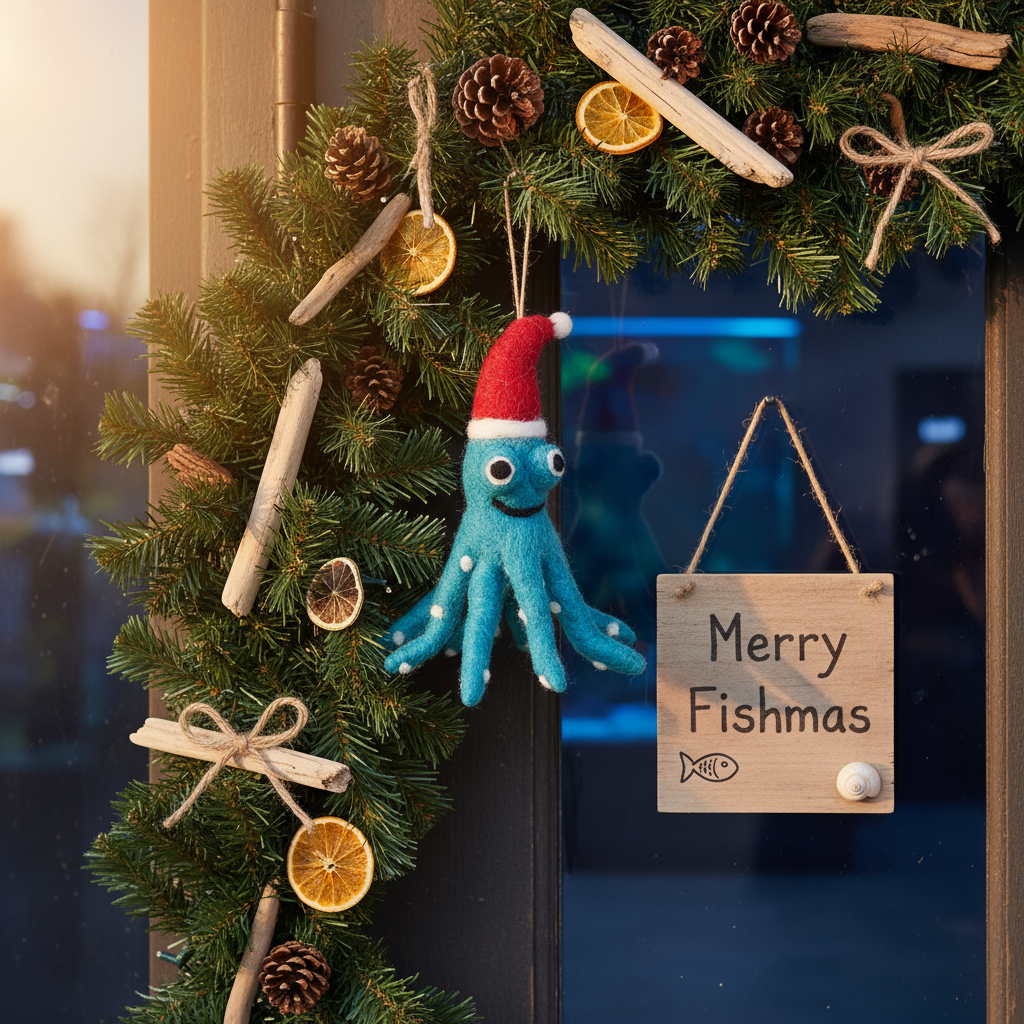 Felt Holiday Octopus Decoration