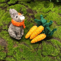 Felt Bunny with Orange Scarf Hanging Decoration
