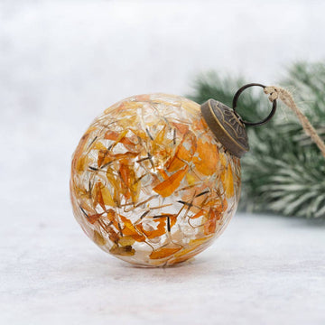 Amber Botanical Ornament  - Three Inch