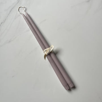 Light Mauve Taper Candle Set of Two