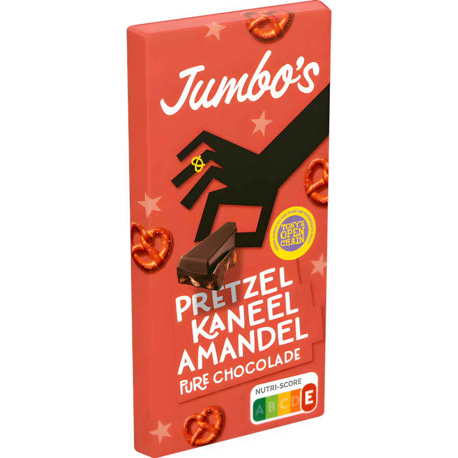 Jumbo - Pretzel, Cinnamon & Almond Dark Chocolate Bar