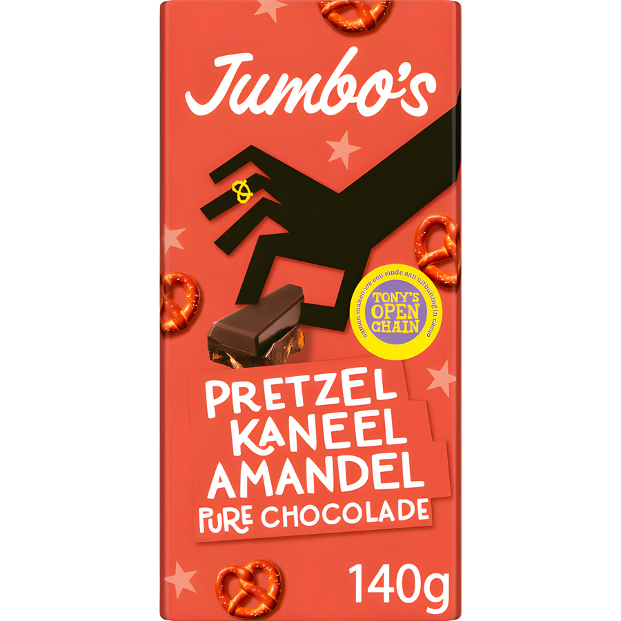 Jumbo - Pretzel, Cinnamon & Almond Dark Chocolate Bar