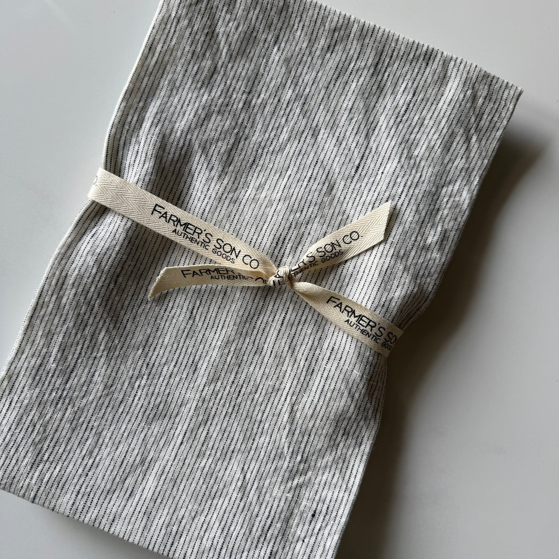 Linen Kitchen Towel - Black Pencil Stripe