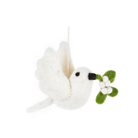 Felt Mistletoe Dove Hanging Decoration