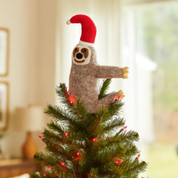 Felt Sloth Tree Topper Decoration