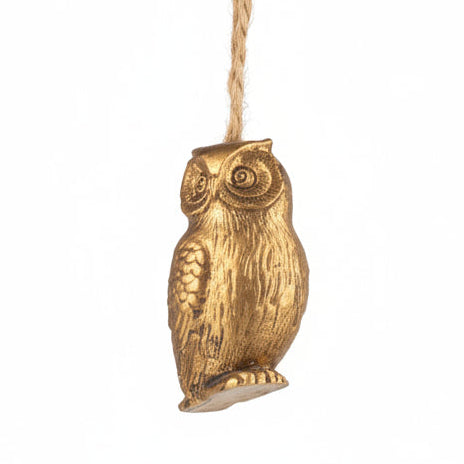 Resin Antique Gold Owl Ornament
