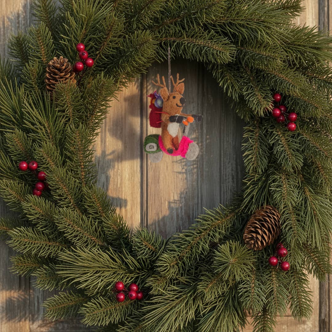 Felt Comet the Scooter Reindeer Hanging Decoration