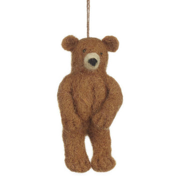 Felt Grizzly Bear Hanging Decoration