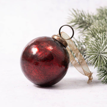 Wine Crackle Glass Ornament - Two Inch