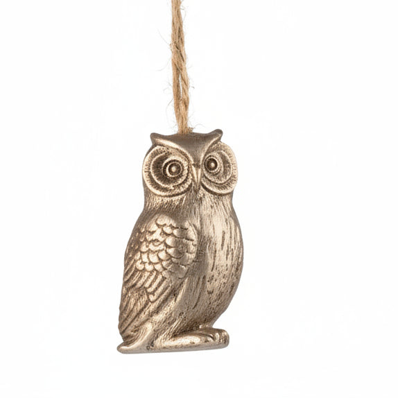 Resin Pewter Owl Decoration