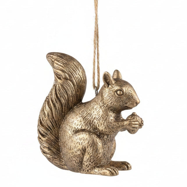 Resin Squirrel Pewter Decoration