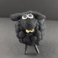 Felted Wool Black Sheep